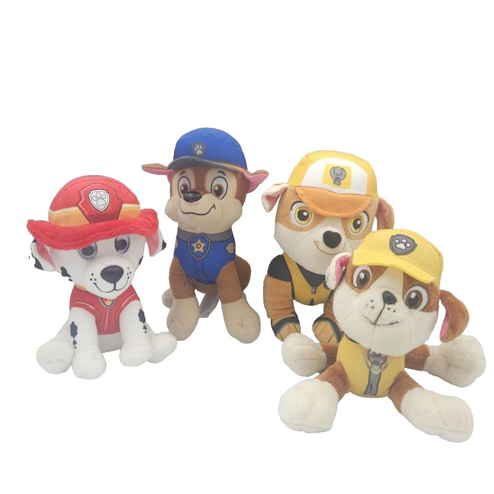 Paw Patrol Stuffed Animal Plush Lot Marshall Chase Rubble Rocky Toy